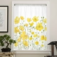 thumbnail image 4 of Yellow Daisy Semi Sheer Curtains Drapes for Living Room, Bedroom, French Doors Window 84 Inches Long, Spring Floral Summer Botanical Watercolor Rod Pocket Chiffon Curtain Drapery Voile Drape Panel, 4 of 6