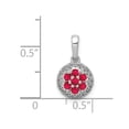 thumbnail image 4 of Real 14kt White Gold Diamond and .28 Ruby Circle Pendant; for Adults and Teens; for Women and Men, 4 of 4