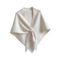 thumbnail image 4 of Chal para mujer, acogedor, regalo, suave, para uso diario, con bucle, bufanda triangular de punto Blanco, 4 of 9
