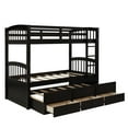 thumbnail image 5 of Harper & Bright Designs Twin Bunk Bed with Ladder, Safety Rail, Twin Trundle Bed with 3 Drawers for Bedroom, Guest Room Furniture(Espresso), 5 of 7
