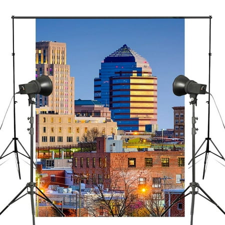 Image of ABPHOTO Polyester 5x7ft Night City Photography Background North Carolina Durham City Backdrop Studio Props Wall District Photography Backdrop