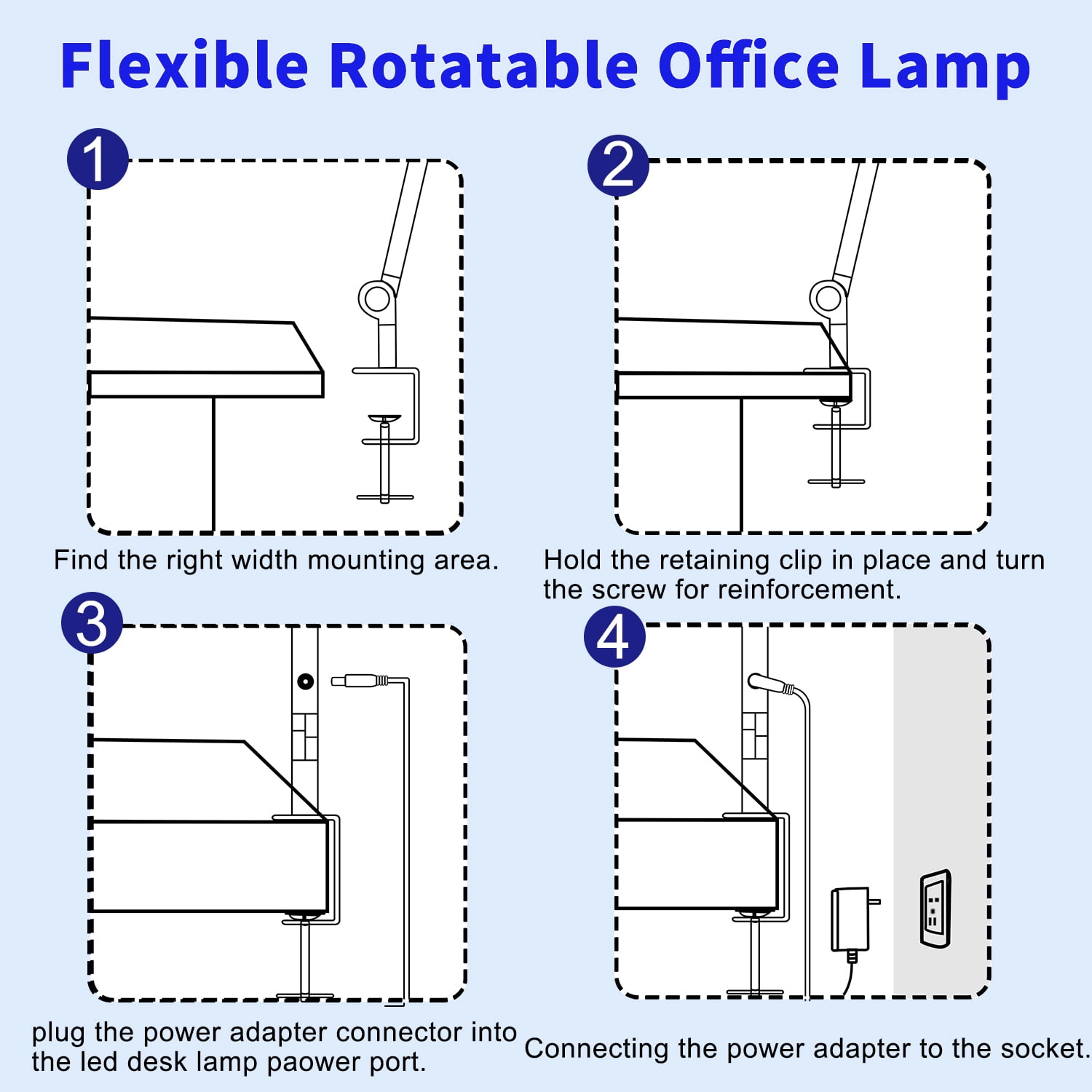 LED Desk Lamp with Clamp & Flexible Arm - 3 Light Sources, 4 Color Modes & 5 Brightness Levels, Eye-Caring Table Light with Memory Function