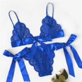 thumbnail image 2 of Levmjia Womens Lace Lingerie Set Sheer Mesh Bow Solid Color Adjustable Spaghetti Strap Wireless Bra And Panty Outfit Nightwear Party Daily Wear, 2 of 5
