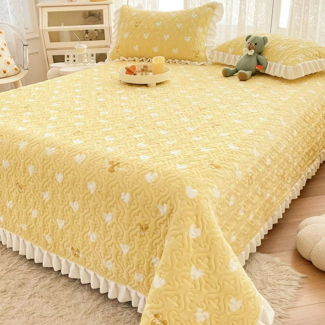 Winter Luxury Plush Bed Sheet Set Home Textile Double Bedspread Pillowcase 3pcs Bedding Set Multifunctional Blanket Bed Linens