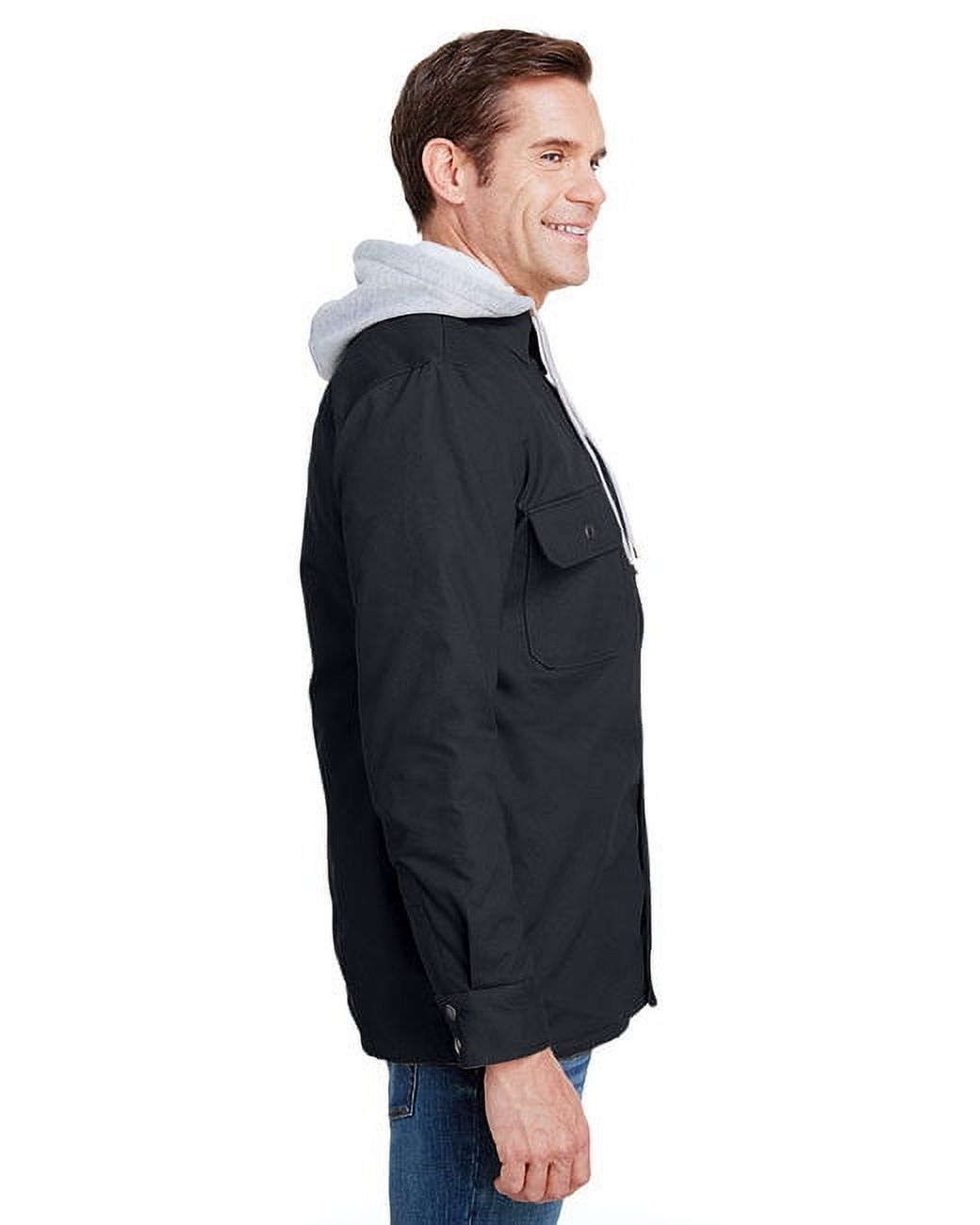 Dickies Men s TJ203 Relaxed Fit Hooded Duck Quilted Shirt Jacket Black L Walmart