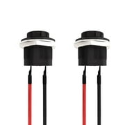 2x Black Round Circle Momentary Reset Push Button Switch w/ Attached Wire 5/8"