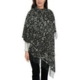 thumbnail image 4 of Cauagu Black And White Dotted Print Women Wrap Shawl tassels Scarves Retro Scarf 77.6"X28.3", 4 of 8