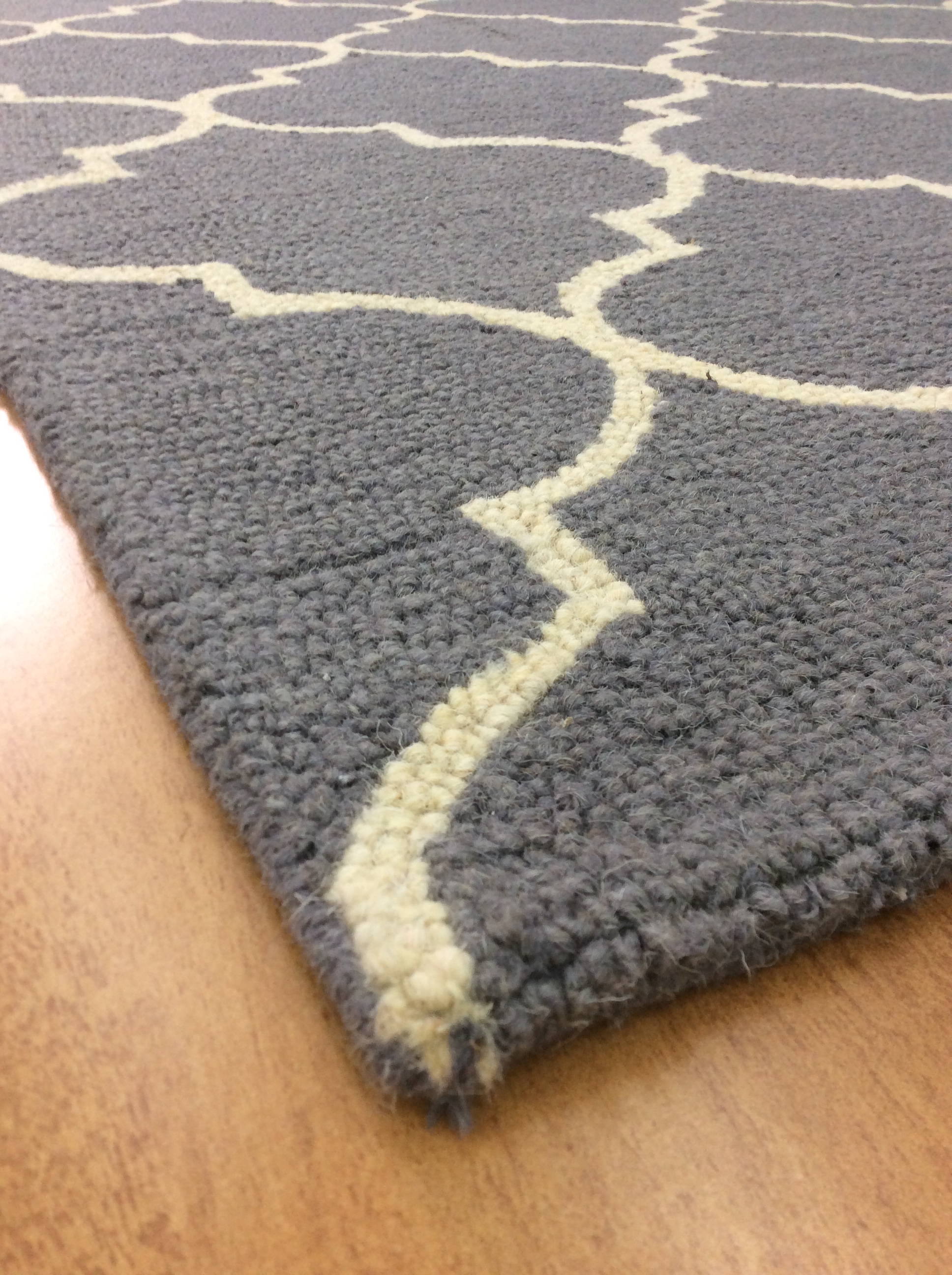 Handmade Modern Style 5' x 8' Feet Rectangular Wool Area Rug Cotton