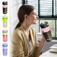 thumbnail image 1 of Botella de agua deportiva de gran capacidad 27oz | Tapa cerradura a prueba de fugas, plástico de grado alimentario, filtro de agitación, correa de transporte – Verde Rosa Púrpura | Gimnasio, al aire, 1 of 6