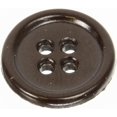 thumbnail image 2 of Mibo 12 Pcs Rond en Mélamine Buttons avec Bord - 24L(15mm) - 4 Trous - Brun, 2 of 2