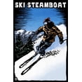 thumbnail image 4 of Ski Steamboat, Scratchboard Skier (Cotton Canvas Apron, Kitchen Cooking, Baking, Grilling, Unisex with Pockets), 4 of 5