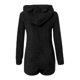 thumbnail image 4 of Mono cálido con capucha y orejas para mujer, pantalones cortos de manga larga, mono corto con cremallera y bolsillo, ropa de dormir para el hogar, tops de poliéster para mujer, 4 of 7