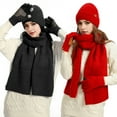 thumbnail image 3 of Eoperou 3-Piece Unisex Winter Warmth Set: Thick Knit Beanie, Scarf & Gloves - Enhanced Grip Gloves, Elastic Ear Flaps, Windproof for Outdoor Cycling & Winter Activities, 3 of 8