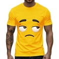 thumbnail image 2 of Dolkfu Crew Neck Shirts&nbsp;for Men Pull-On Novelty Yellow Short Sleeve Tops Graphic Prints Modern Funny T-Shirts Yellow,Xxxxl, 2 of 5