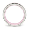 thumbnail image 6 of Auriga Fine Jewelry Stainless Steel Polished Pink Ceramic CZ Ring for Women Size 6, 6 of 6