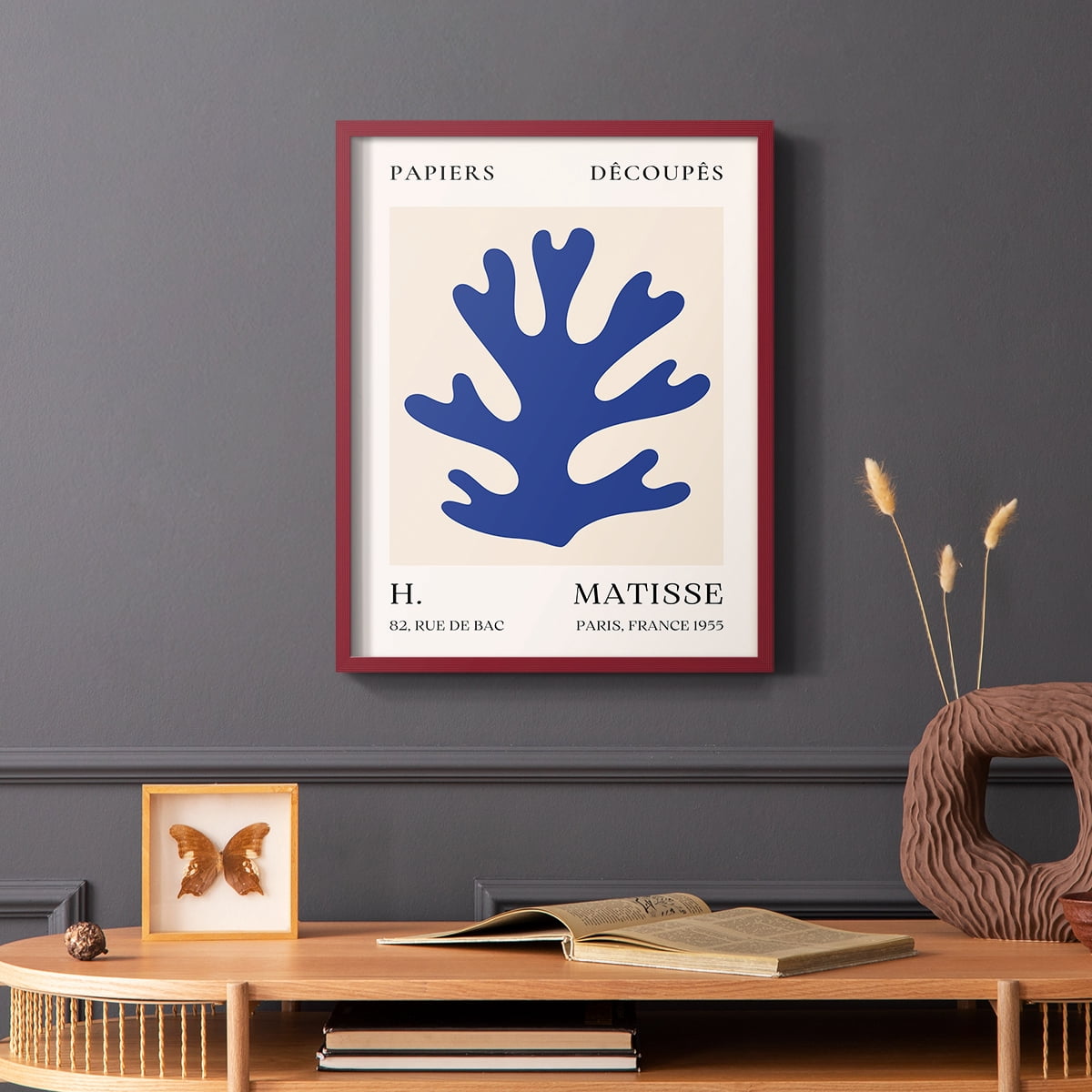 Matisse CLVII Framed Print in Red Solid Wood 11 x 14 Framed Print