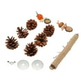 thumbnail image 5 of Parrot Pine Cones Stand Toy Rattan Balls Hemp Rope Weaving Wood Parrot Perch for Small Birds Budgies Cockatiels L, 5 of 5