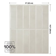 Smart Tiles - 3D Adhesive Peel and Stick Backsplash Tile, Gray & White - 5-Pack 11.43" x 9"
