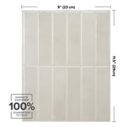 Smart Tiles - 3D Adhesive Peel and Stick Backsplash Tile, Gray & White - 5-Pack 11.43 x 9