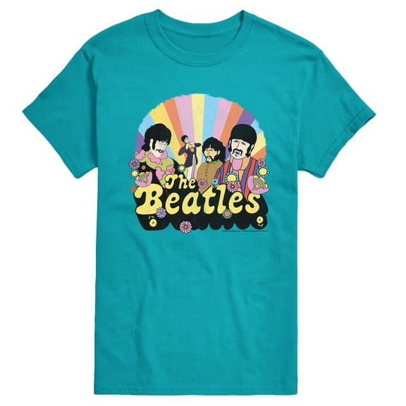 The Beatles - Retro Floral Men's Short Sleeve Graphic T-Shirt