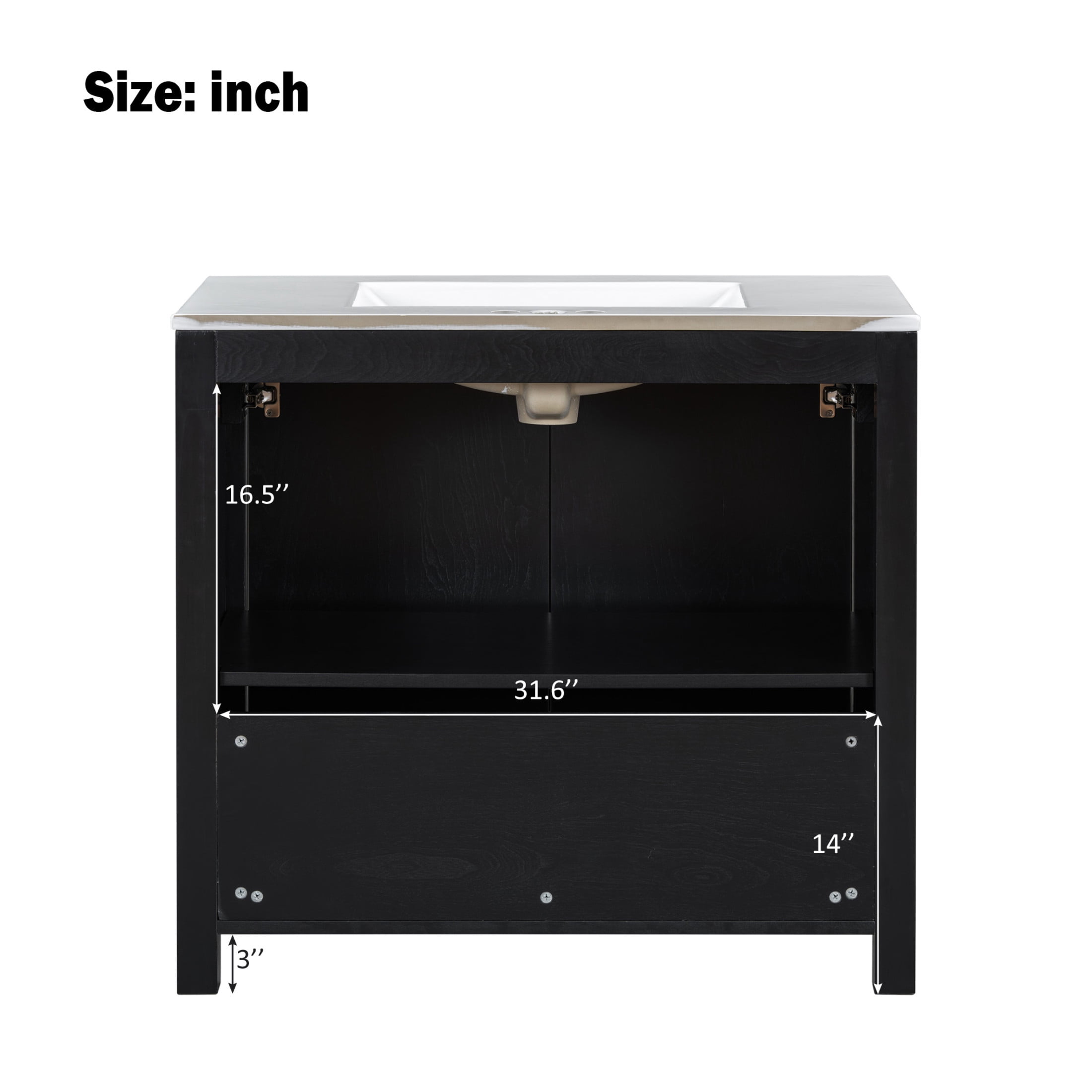 Noble House 72" Retro Dual Bathroom Vanity Set of 2, Ceramic Sinks, Soft-Close Doors & Adjustable Shelf, Espresso