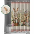 thumbnail image 4 of Easter Bunny Pink, Bathroom Curtain 78 Inch Shower Curtain with Hooks, Country French Vintage Botanical Eggs Waterproof Polyester Bath Curtain Washable Bathtub Curtain 72''x 78'', 4 of 6