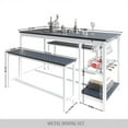 thumbnail image 2 of Castle Place 3-Piece Metal Dining Set with Integrated Wine Rack and Shelving, Black, 2 of 6