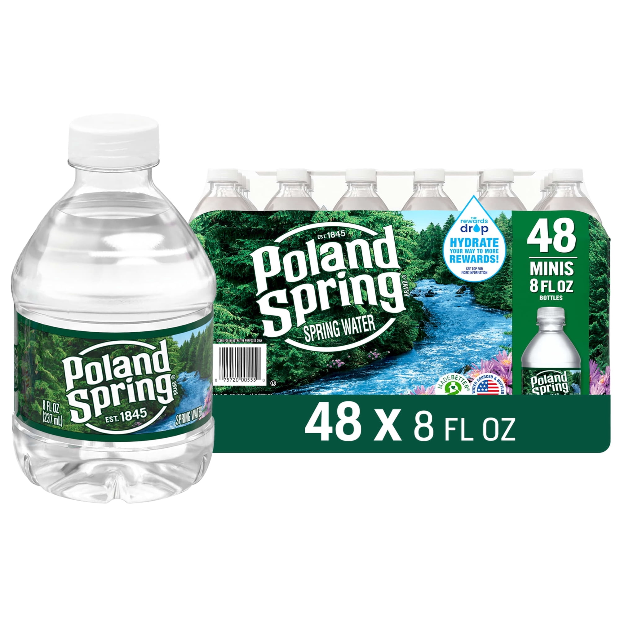 Poland Spring Maine Spring Water, 8 fl oz, 48-pack Plastic Bottles