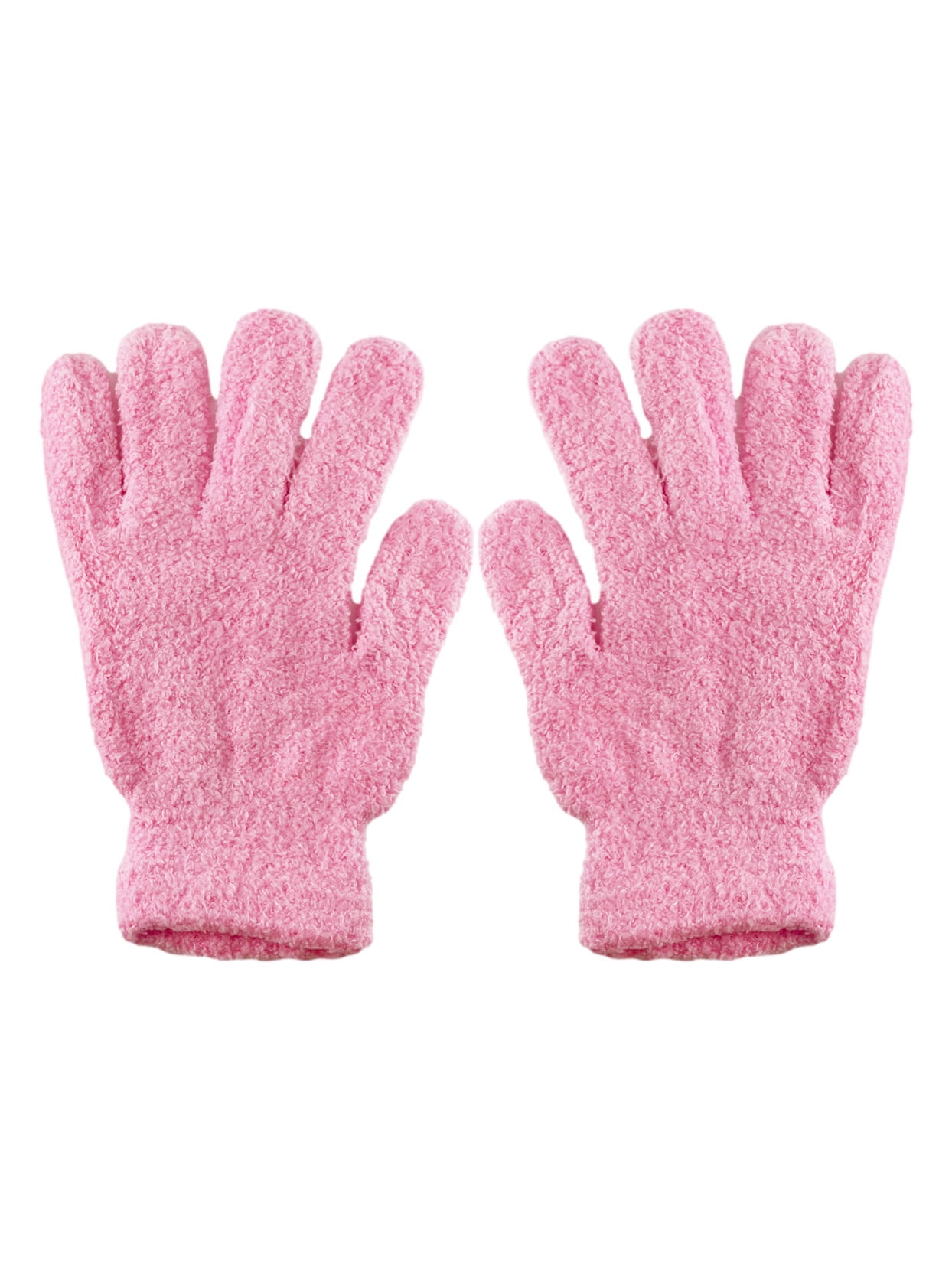 【typeservice】24fw Two Way Fluffy Gloves Men's Women's Warm Winter Fuzzy Cozy Gloves, Light Pink