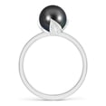 thumbnail image 2 of ANGARA Trillium Tahitian Cultured Pearl Solitaire Ring in 14K White Gold for Women | June Birthstone, Birthday, Anniversary, Jewelry Gift for Women | Pearl Ring, 2 of 9