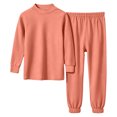 thumbnail image 5 of Cethrio Girls Pajama Sets, Fall Winter Comfortable 2 Piece Long Sleeve Thermal Underwear Sets Size 13-14 Years Orange, 5 of 5
