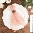 thumbnail image 6 of Efavormart 5 Pack Dusty Rose Sheer Crinkled Organza Wedding Napkins, Premium Shimmer Decorative Dinner Napkins, 6 of 11