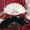 thumbnail image 3 of Black White Lace Embossed Flower Wedding Favors Folding Hand Fans Fan Tea Party Feather Fan, 3 of 6