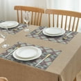 thumbnail image 3 of Brown Ethnic Feather Pattern Summer Placemats Table Placemats Set Of 4-Linen Kitchen Washable Placemats Table Mats 11.8"x17.7" Non-Slip Heat Resistant, 3 of 6