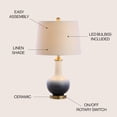 thumbnail image 4 of JONATHAN Y JYL3019A Gradient 25" Ceramic/Brass LED Table Lamp Contemporary,Traditional,Transitional for Bedroom, Living Room, Office, College Dorm, Coffee Table, Bookcase, White/Navy, 4 of 4