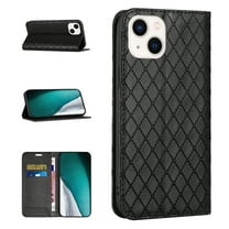 Dteck Case for Apple iPhone 13 6.1 inch,Leather RFID Blocking Wallet Magnetic Closure Flip Cover with Credit Card Holder Kickstand Phone Case,Black