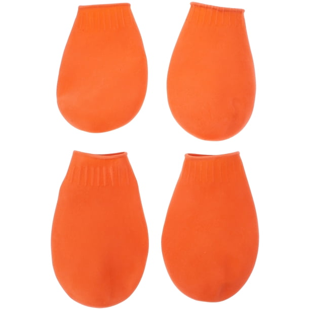 EeaseMX 4 fundas impermeables para zapatos de lluvia, antideslizantes, para exteriores, duraderas, para mascotas, gatos y perros (naranja, talla S)