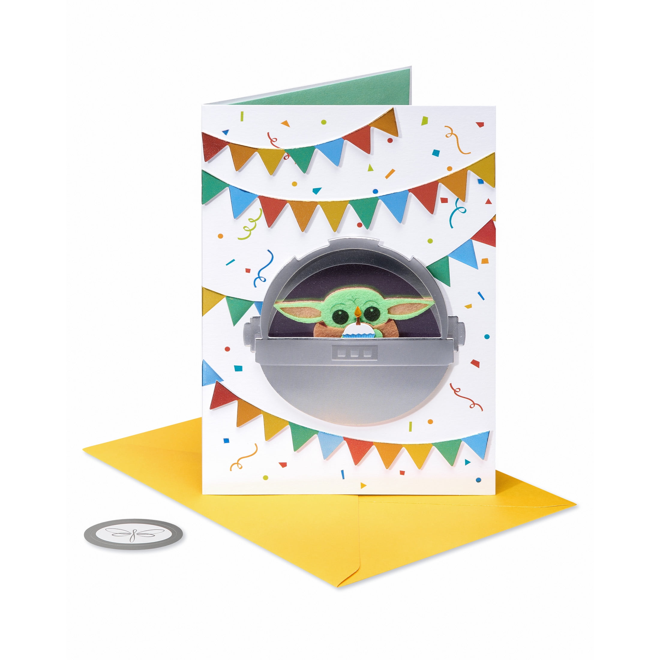 (2 pack) Papersong Premium Star Wars Yoda Birthday Card (May the Force Be With You)