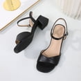 thumbnail image 5 of hoksml Women's Square Toe Block Heel Sandals, Adjustable Ankle Strap Dress Shoes, Multicolor, 5 of 9