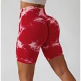 thumbnail image 4 of Pantalones cortos de yoga para mujer Tie Dye sin costuras elásticos para mujer levantamiento de glúteos de cintura alta pantalones cortos de yoga para deportes correr fitness, 4 of 6