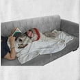 thumbnail image 6 of English Bulldog Soft Flannel Fleece Blanket, Happy Puppy with a Red Collar Domestic Pure Breed Animal Illustration, Cozy Plush for Indoor and Outdoor Use, 60" x 80", Cream Red Pink, by Ambesonne, 6 of 6