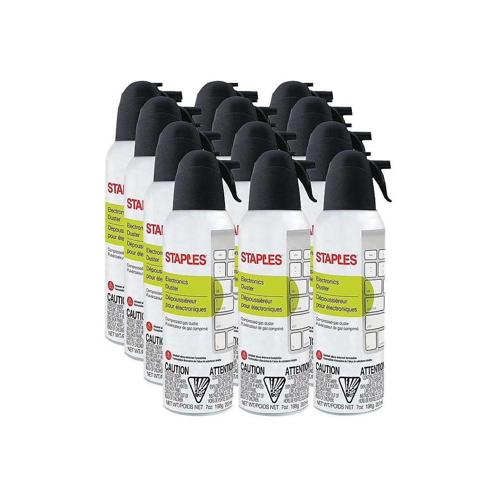 Staples Electronics Air Dusters Bitterant 12/Pack (SPL07ENFR12