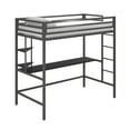 thumbnail image 4 of Novogratz Maxwell Metal Twin Loft Bed with Desk & Shelves, Gray/ Black, 4 of 19