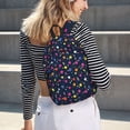 thumbnail image 6 of Naloa Colored Balloons Canvas Backpack for Men Women Rucksack Casual Travel Daypack College Tote Satchel Bookbag for Teens-Small, 6 of 7