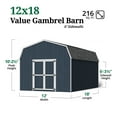 thumbnail image 4 of Little Cottage Co. 12x18 Value Gambrel Barn with 6 ft. Sidewalls, Outdoor Wood Storage Shed Do-It-Yourself Precut Kit, 4 of 13