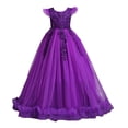 thumbnail image 1 of Miluxas Robe de Princesse pour Filles Robe Formelle pour Enfants Robe de Bal Concours Mariage Fête Robes pour Filles Violet 9-10 Ans, 1 of 6