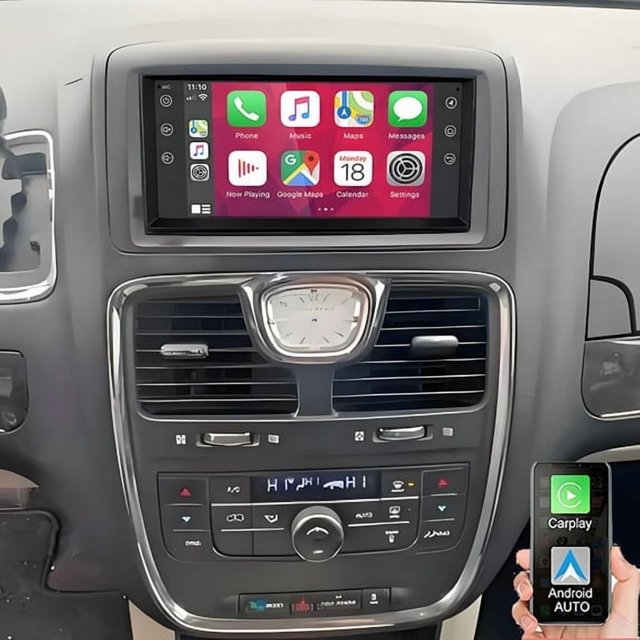 7-Inch IPS Touchscreen Car Radio | 4+64GB Android 13 for Chrysler Town & Country 2011-2016 - CarPlay/Android Auto Ready with AHD Reverse Camera, FM, Bluetooth, SWC, GPS