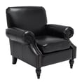 thumbnail image 3 of BARNUT Accent Chair,Armchair with Comfy Upholstered,Living Room Chair with Arms and Wood Legs,Set of 1,PU Leather in Black, 3 of 5