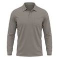 thumbnail image 2 of Domuza Mens Long Sleeve Work Polo Shirt with Pocket, Moisture Wicking Quick Dry, Durable Collared Shirt for Outdoor Job Gray XL, 2 of 7