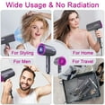 thumbnail image 3 of Hair Dryer, LWFBDTK 1800W Professional Ionic Dryer, 3 Heat Settings, Powerful Hot/Cool Wind Blow Dryer, Grey, 3 of 8